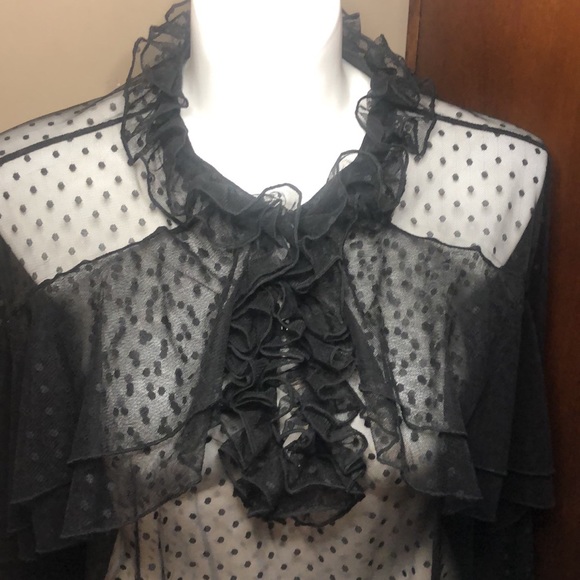 NWT Ups & downs black sexy lace shirt - Picture 3 of 6